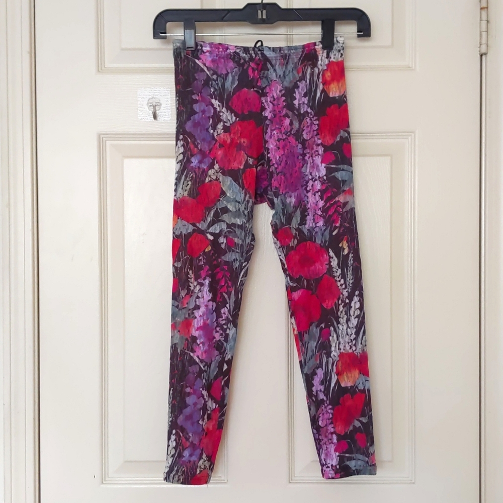 NWOT. 100% Nylon Stretch Multi Color Floral Legging.